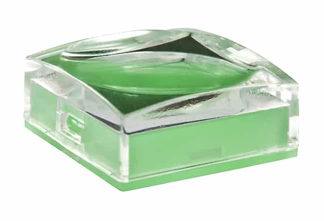 CAP PUSHBUTTON SQUARE CLEAR/GRN
