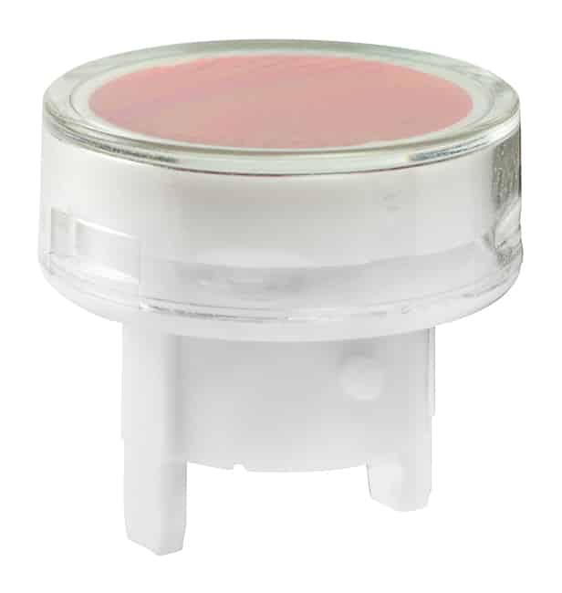 CAP PUSHBUTTON ROUND CLEAR/RED