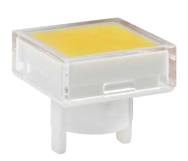 CAP PUSHBUTTON SQUARE CLEAR/YEL