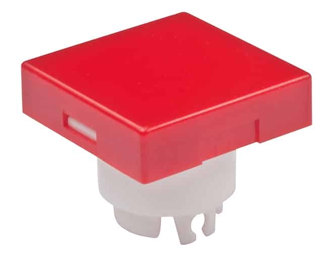 CAP PUSHBUTTON SQUARE RED/WHITE