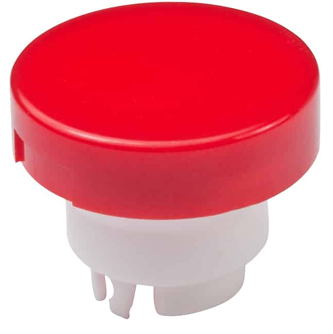 CAP PUSHBUTTON ROUND RED/WHITE