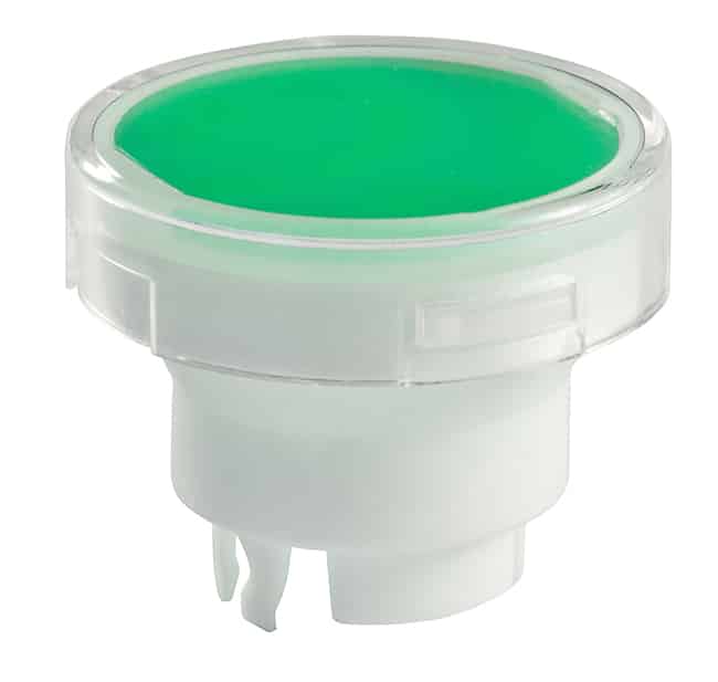 CAP PUSHBUTTON ROUND CLEAR/GREEN