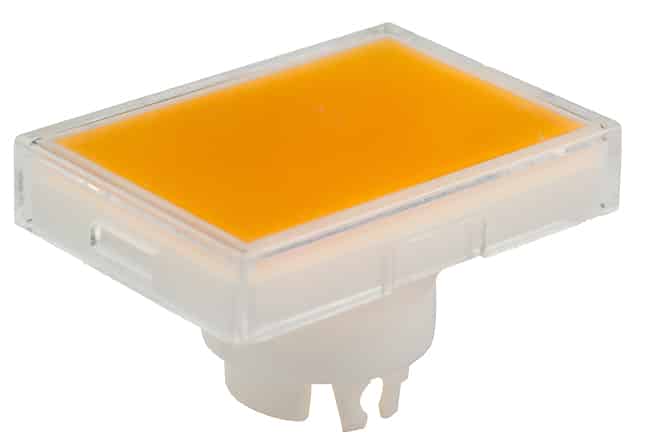 CAP PUSHBUTTON RECT CLEAR/AMBER