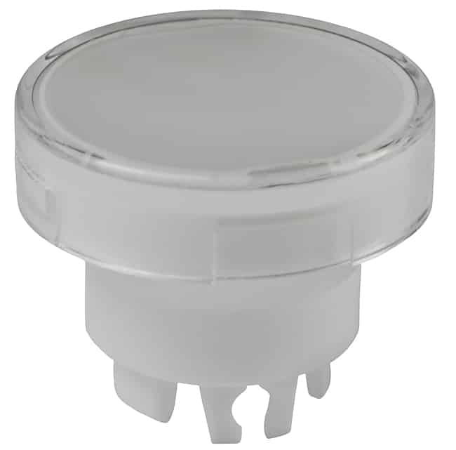 CAP PUSHBUTTON ROUND CLEAR/WHITE