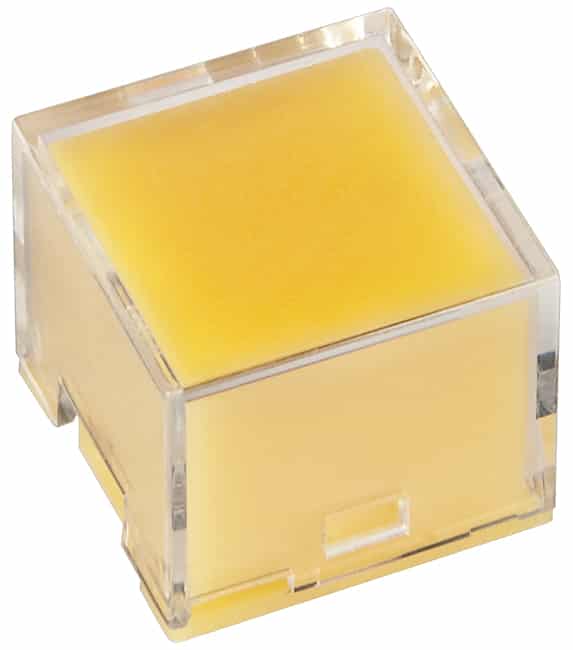 CAP PUSHBUTTON SQUARE CLR/AMBER