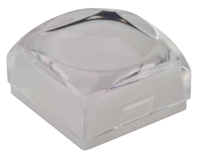 CAP PUSHBUTTON SQUARE CLEAR/WHT