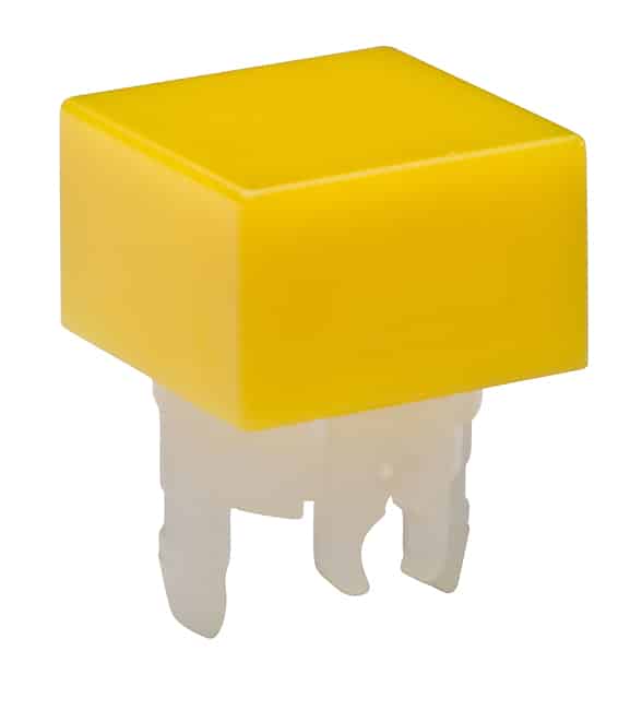 CAP PUSHBUTTON SQUARE YELLOW
