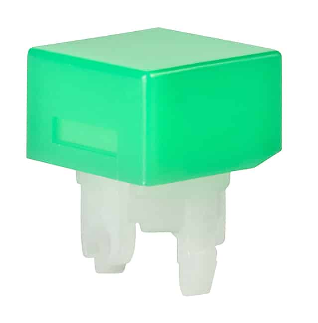 CAP PUSHBUTTON SQUARE GREEN