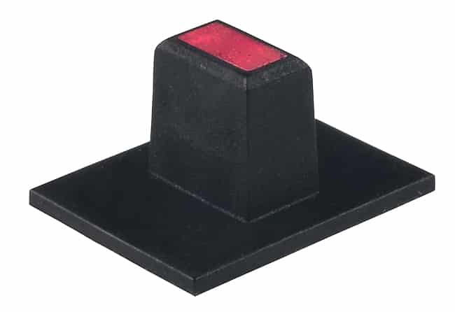 CAP SLIDE RECT BLK/RED LENS