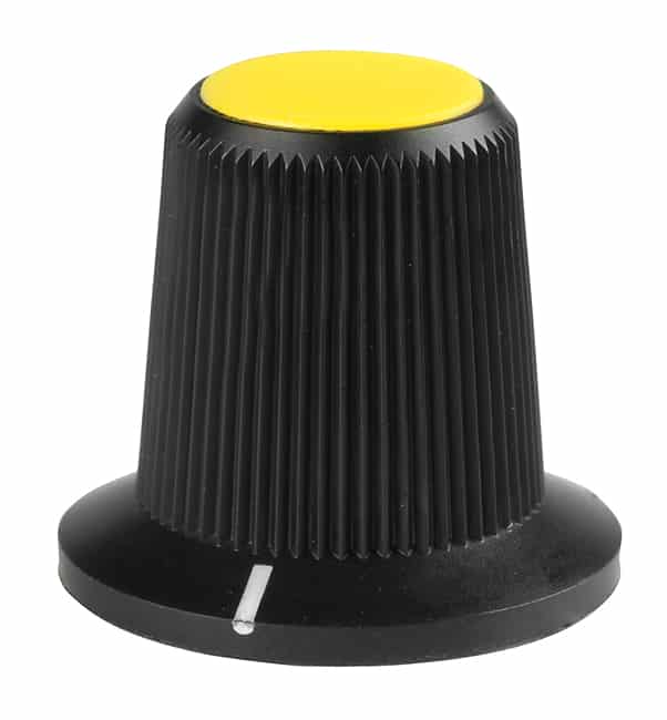 SW CAP LARGE ROTARY KNOB YELLOW