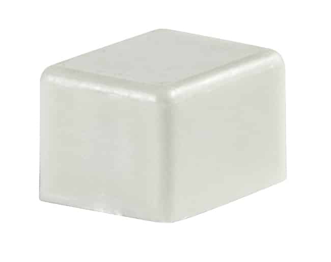 CAP PUSHBUTTON RECTANGULAR WHITE