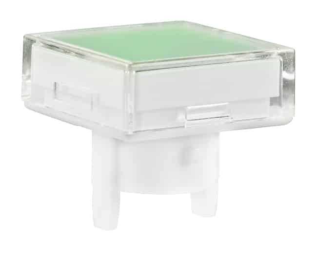 CAP PUSHBUTTON SQUARE CLEAR/GRN