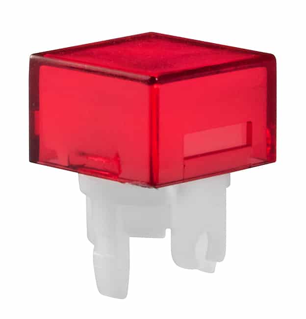 CAP PUSHBUTTON SQUARE RED/WHITE