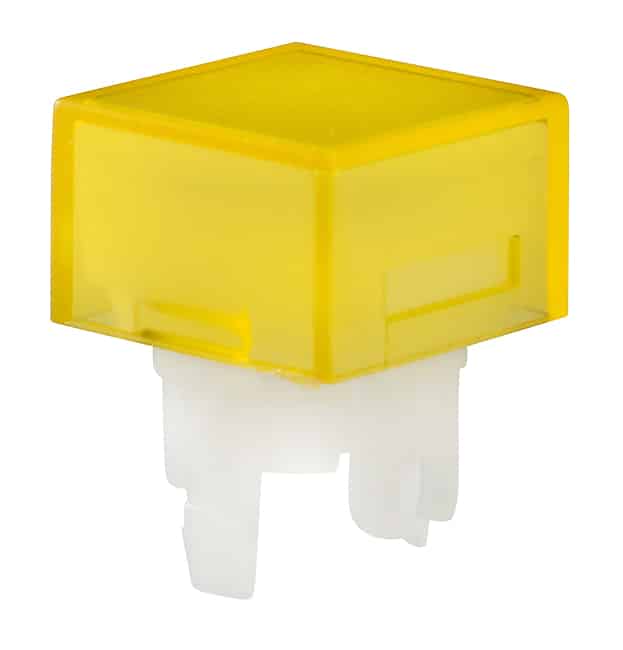 CAP PUSHBUTTON SQUARE AMBER/WHT