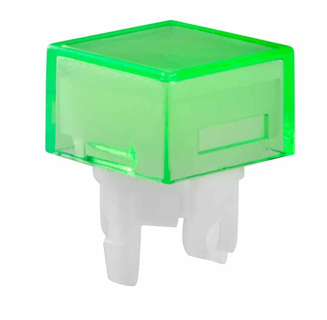 CAP PUSHBUTTON SQUARE GRN/WHITE