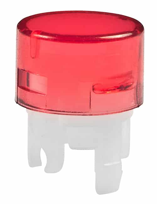 CAP PUSHBUTTON ROUND RED/WHITE