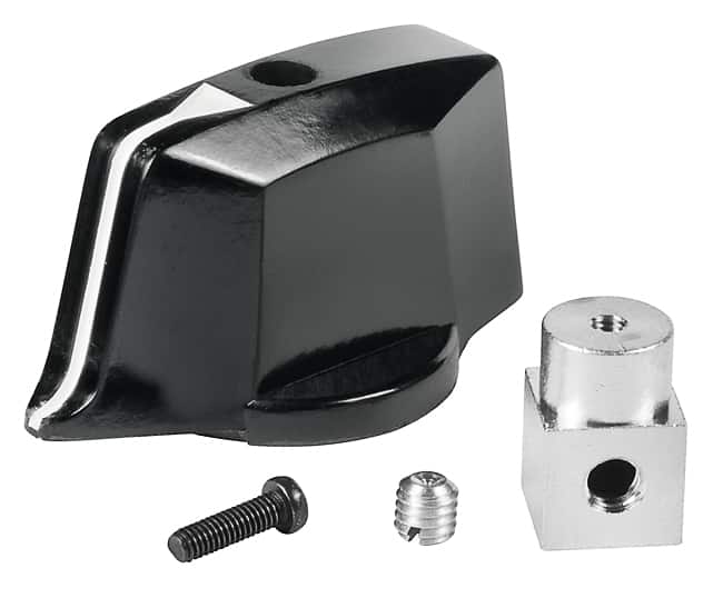 KNOB ROTARY BLACK 21MM HIGH