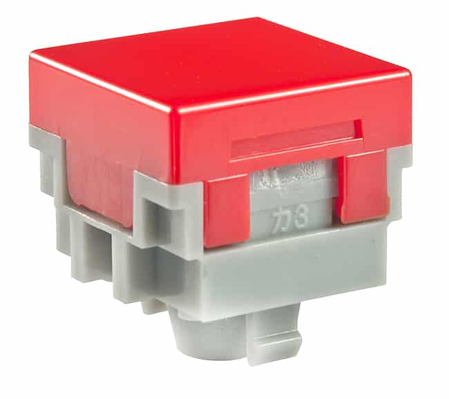 CAP PUSHBUTTON SQUARE RED