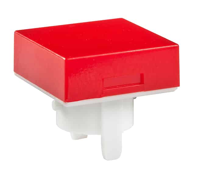 CAP PUSHBUTTON SQUARE RED/WHITE