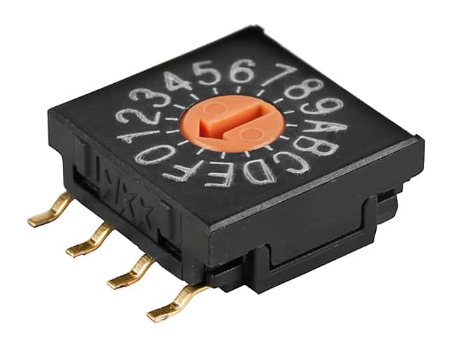 SWITCH ROTARY DIP HEX 100MA 5V