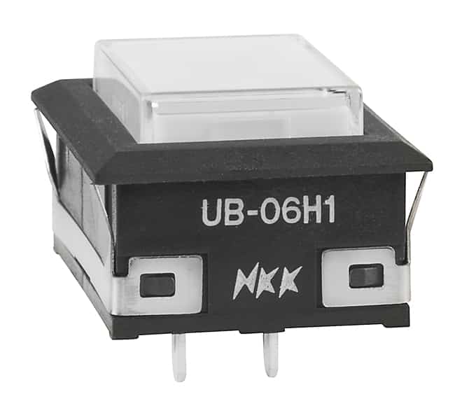 INDICATOR RECT WHITE LED CLR CAP